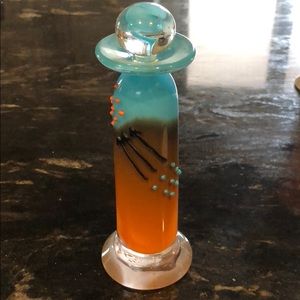 Vintage perfume glass bottle with stopper